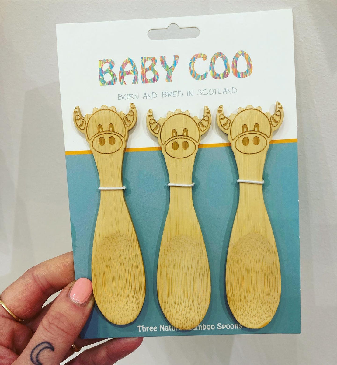 Baby Coo Bamboo Spoons, Hairy Coo