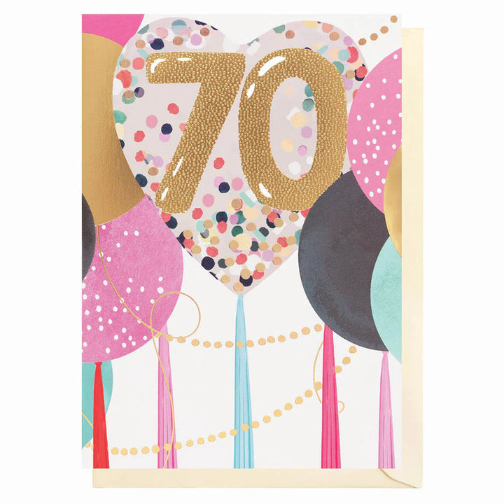 70th Birthday balloons Card