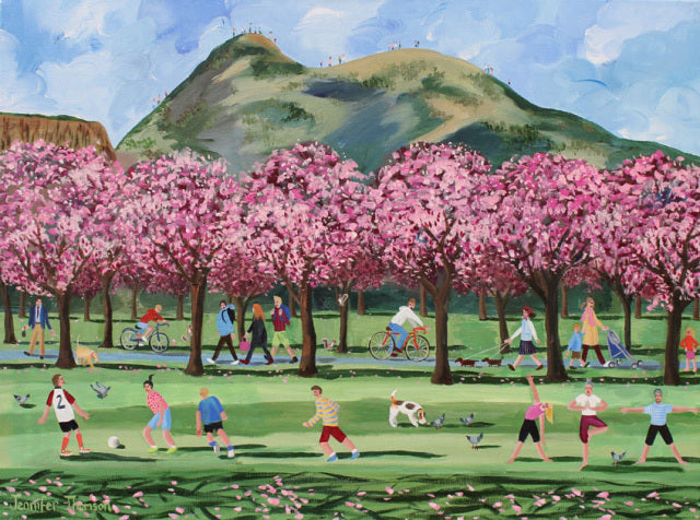 Blossom Time on The Meadows - Blank Edinburgh Card