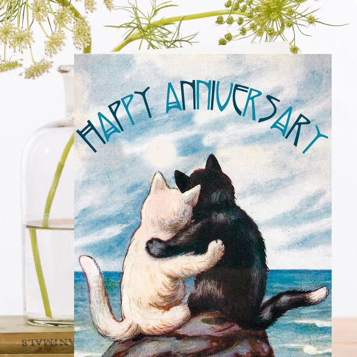 Cuddling Cats Anniversary Card