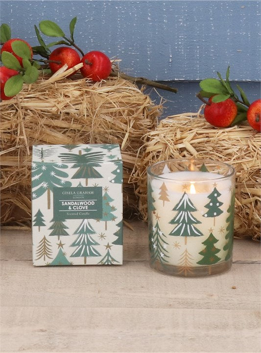 Sandalwood & Clove Scented Candle - Christmas Trees