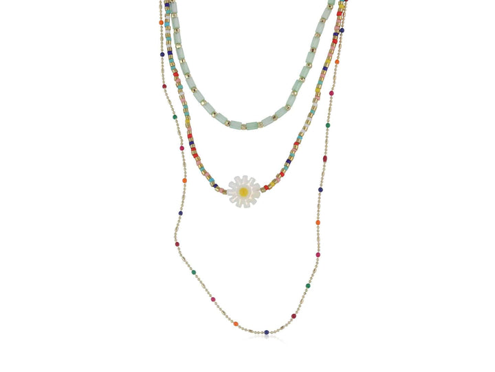 Cressida Multi Row Beaded Necklace Multi