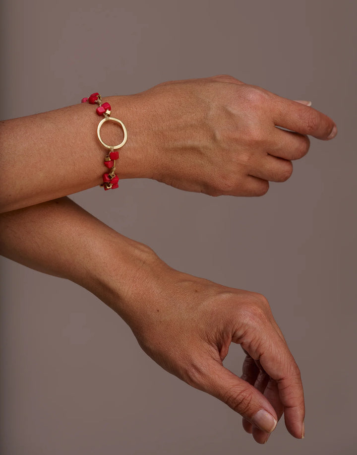 Dainty Tagua Bracelet Red