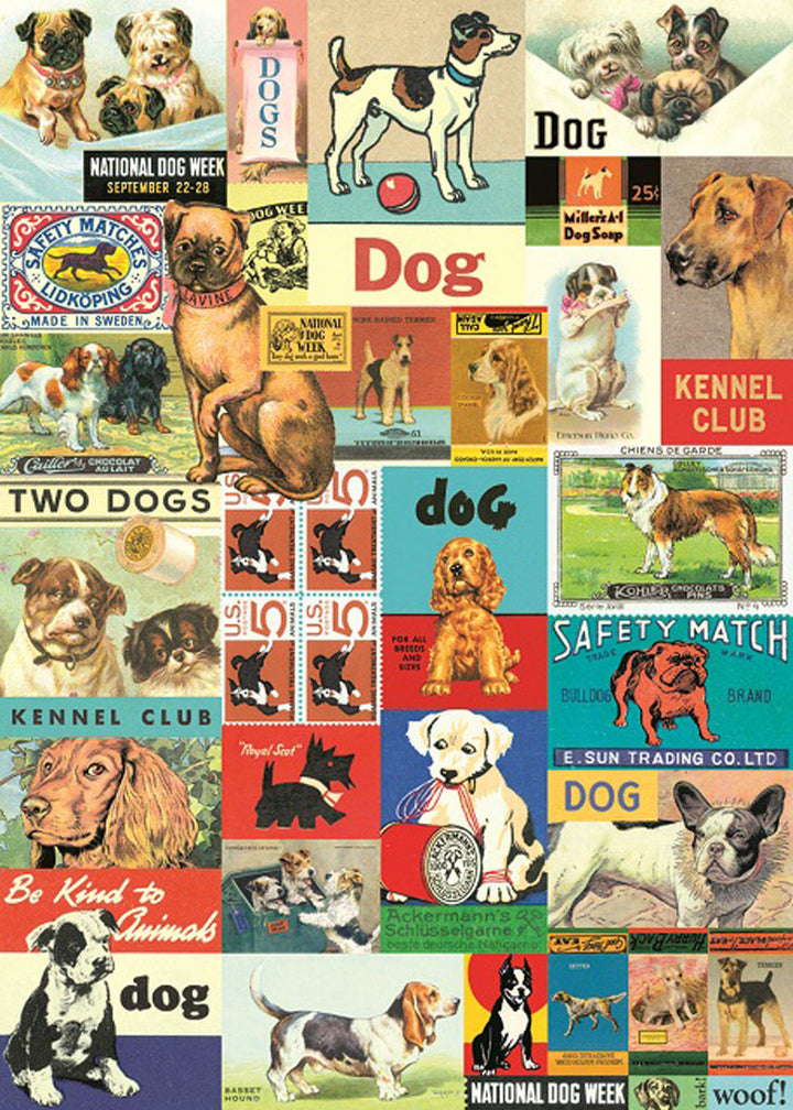 Vintage Dog Collage Print Gift Wrap/Poster