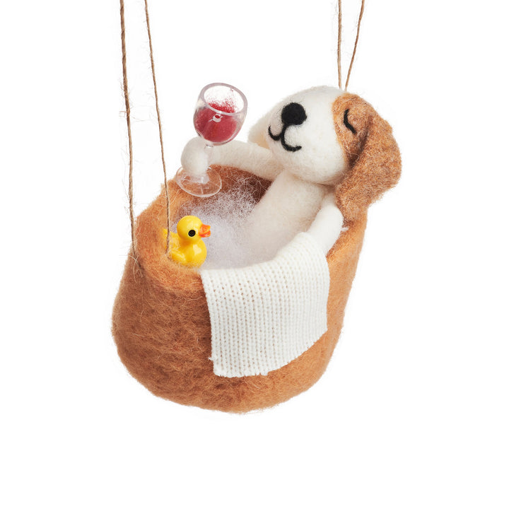 Bubble Bath Doggy Hanging Decoration