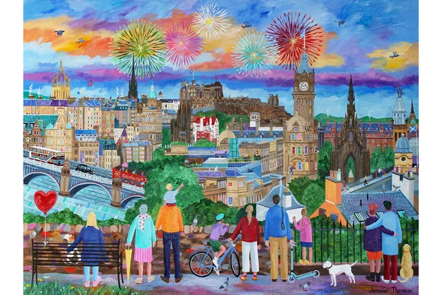 A Colourful City Under A Colourful Sky - Blank Edinburgh Card