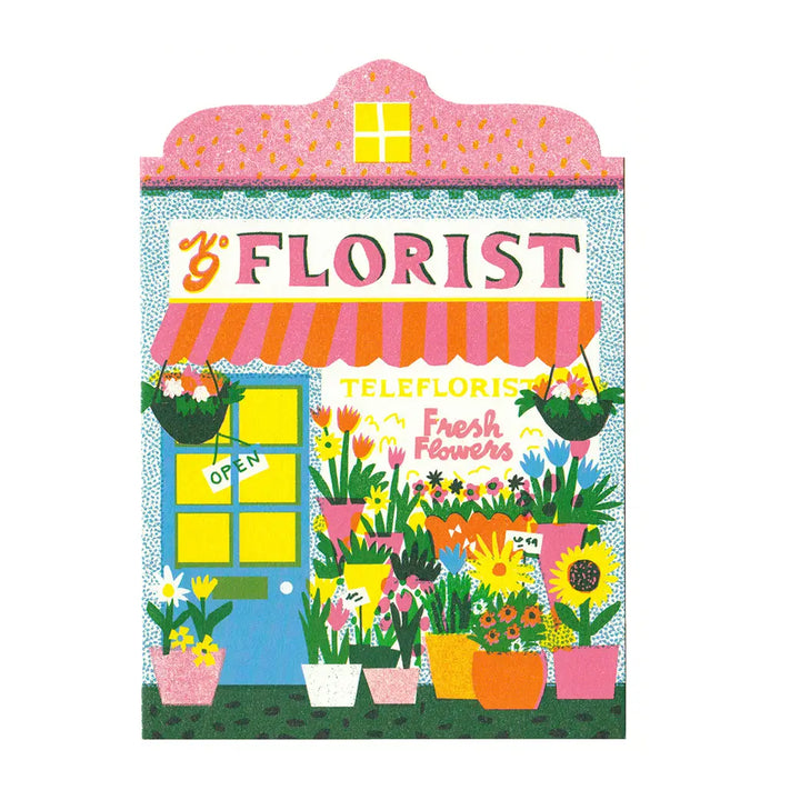 Flower Shop Die Cut Greeting Card