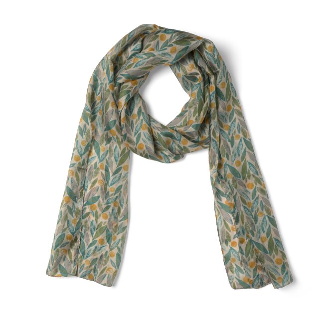 Printed Silk Scarf – Forest Natural