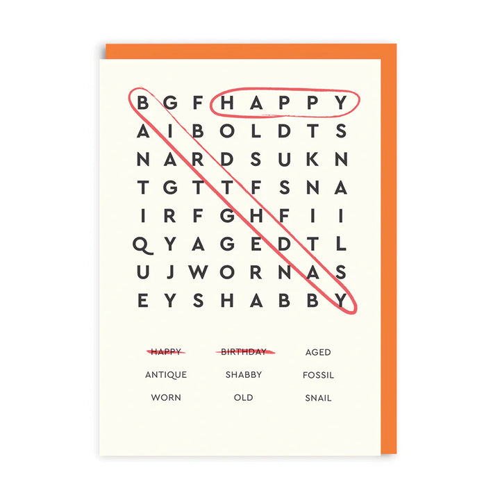 Cheeky Wordsearch Birthday Card