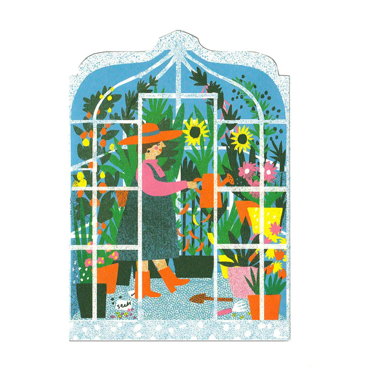 Greenhouse Die Cut Greeting Card