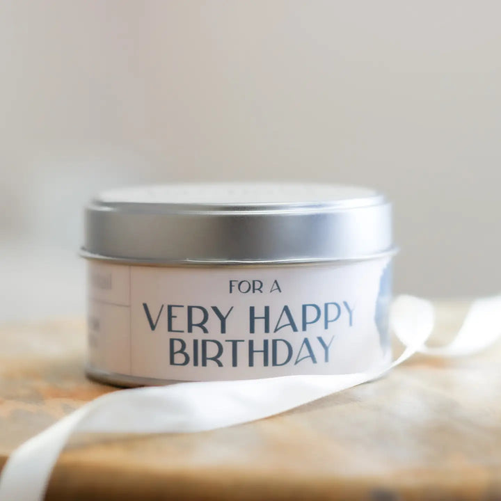 For a Very Happy Birthday Small Tin Candle