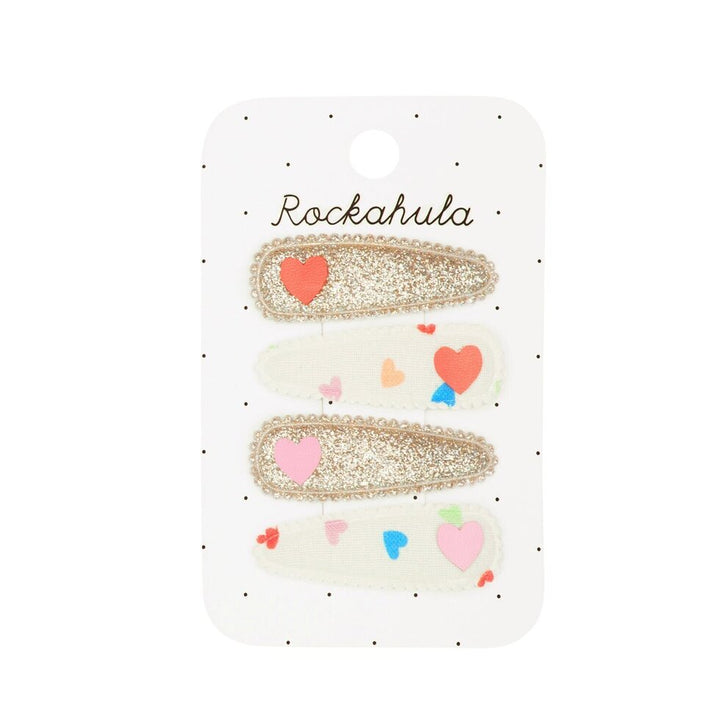 Hearts Embroidered Clip Set