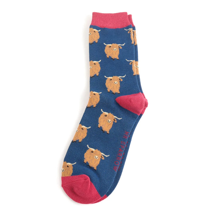 Highland Herd Mens Socks Navy