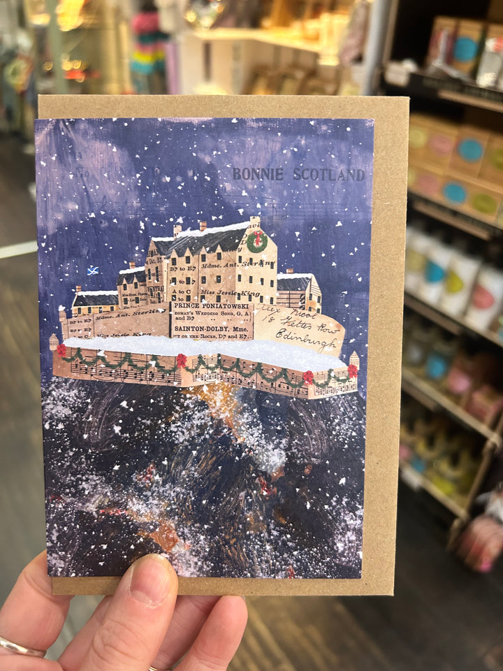 Snowy Edinburgh Castle Card