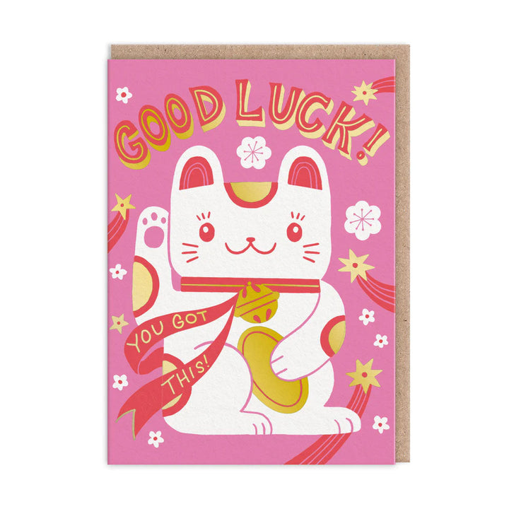 Lucky Cat Good Luck Card