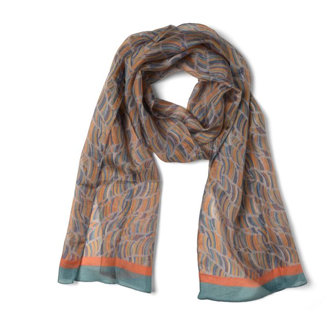 Printed Silk Scarf – Mauritian Orange