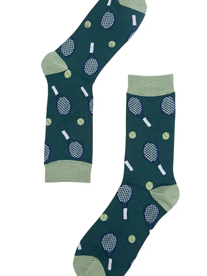 Mens Bamboo Tennis Socks Green