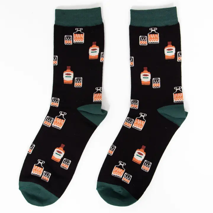 Whisky Mens Bamboo Socks Black