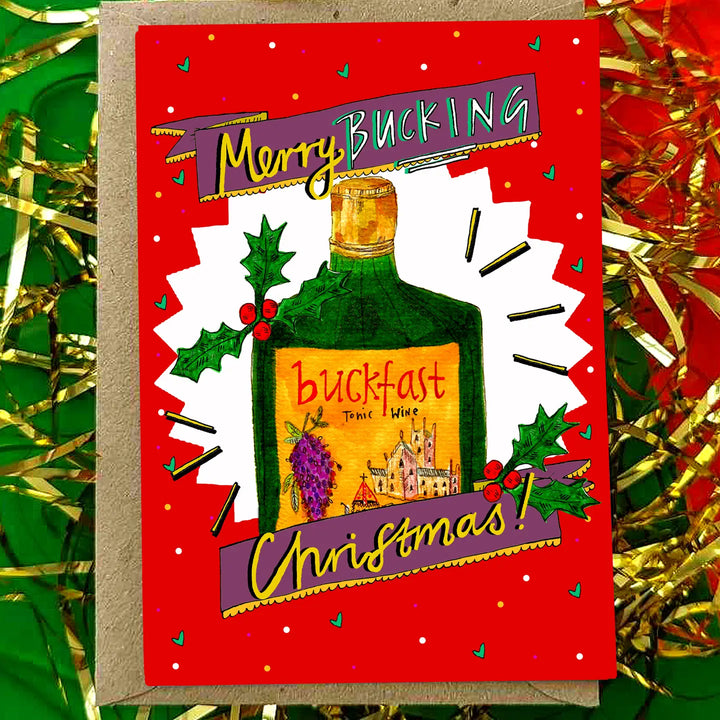 Merry Bucking Christmas! Scottish Christmas Card