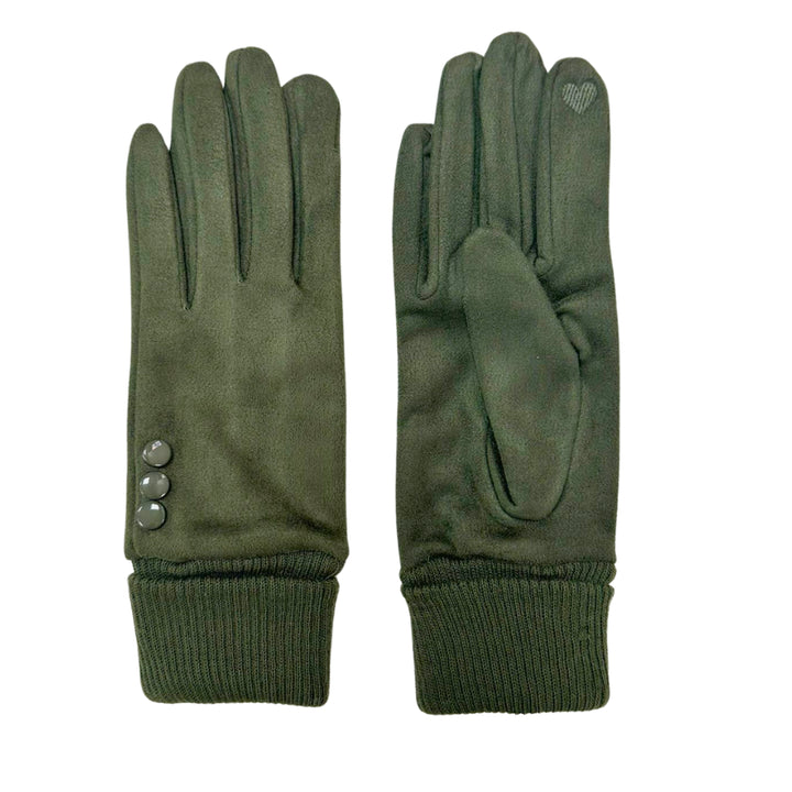 Olive Button Detail Gloves