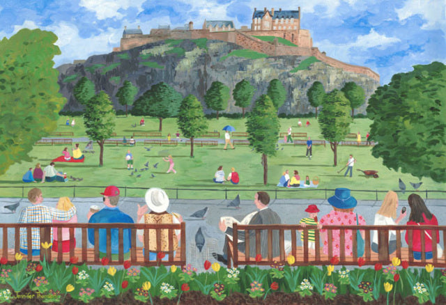 Pigeons & Picnics Princes Street Gardens - Blank Edinburgh Card