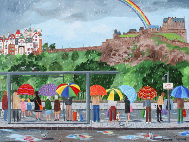 Sunshine and Showers, Princes Street Gardens - Blank Edinburgh Card