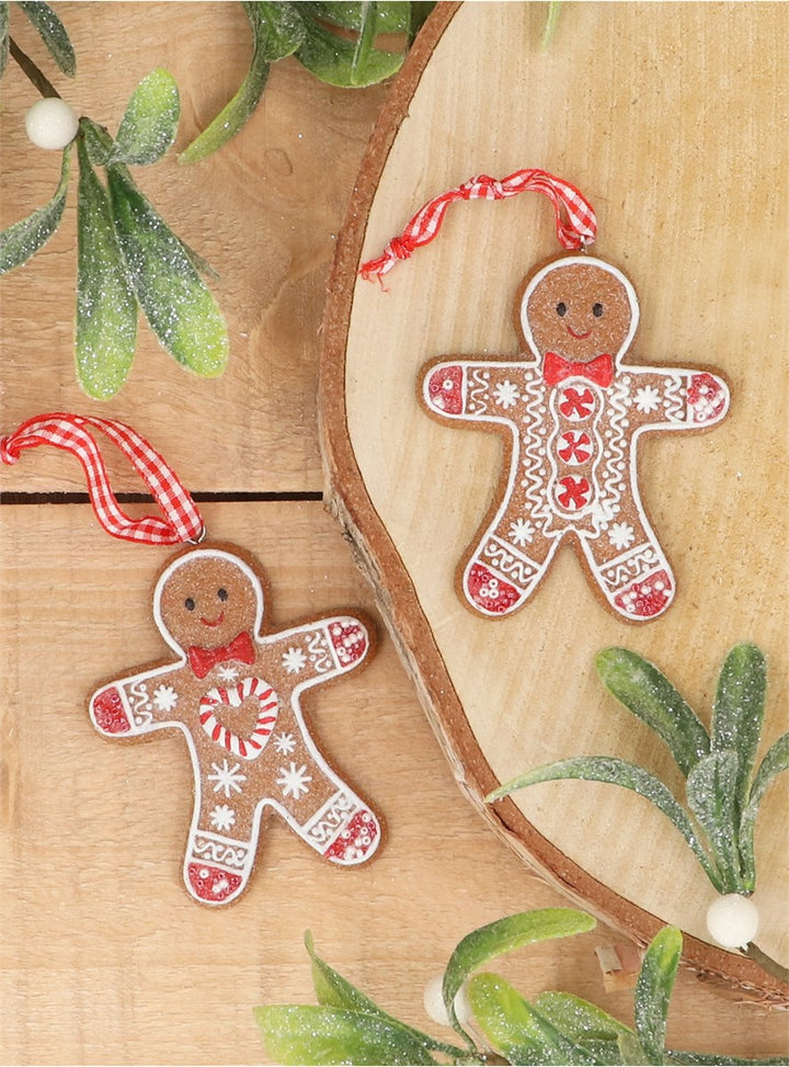 Gingerbread Man w Gingham Loop Decoration