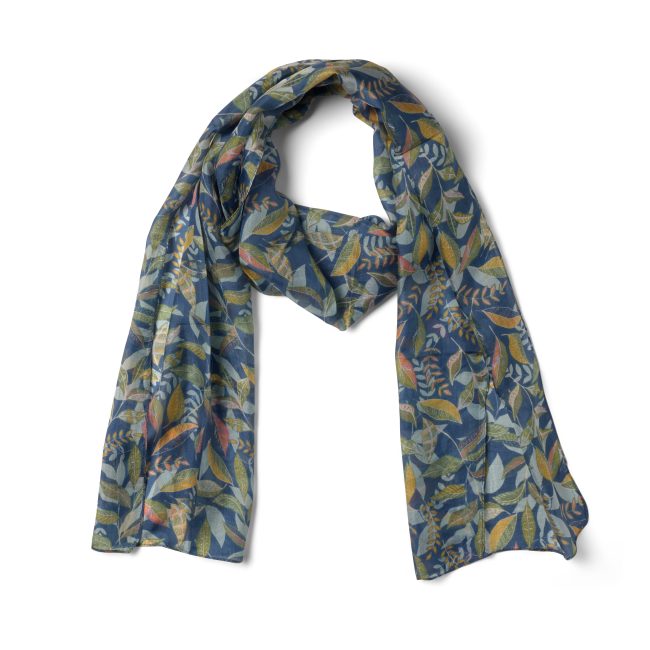 Printed Silk Scarf – Samoa Navy