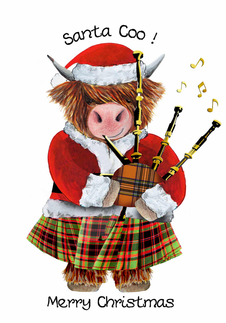 Santa Coo Scottish Christmas Card