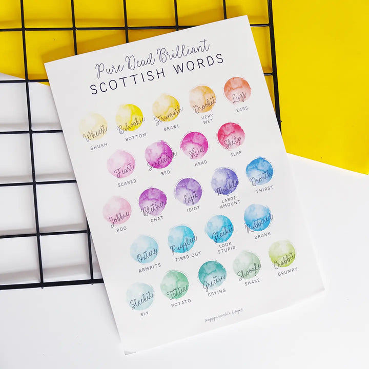 Pure Dead Brilliant Scottish Words Print