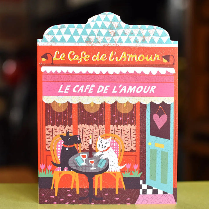 Love Cafe Die Cut Greeting Card