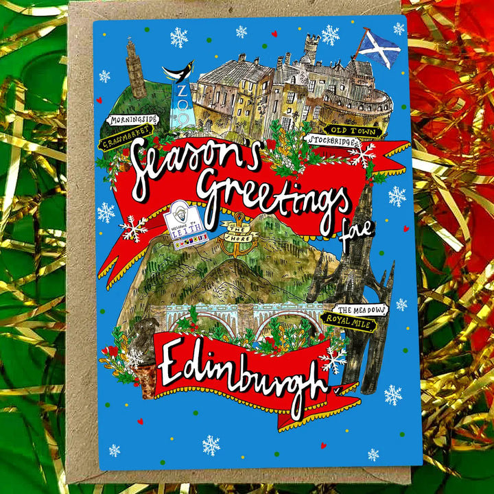 Seasons Greetings Fae Edinburgh! Scottish Xmas Card