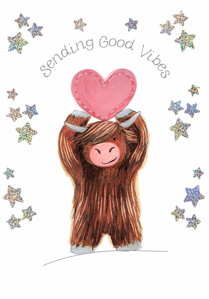 Sending Good Vibes Coo with Heart Card