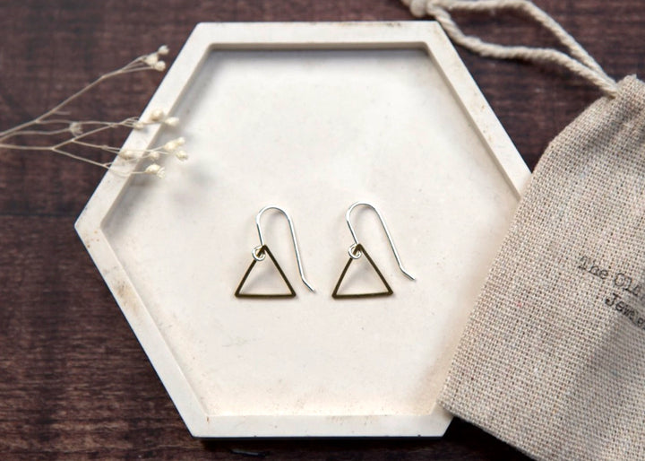 Brass Wire Triangle Hoop Earrings