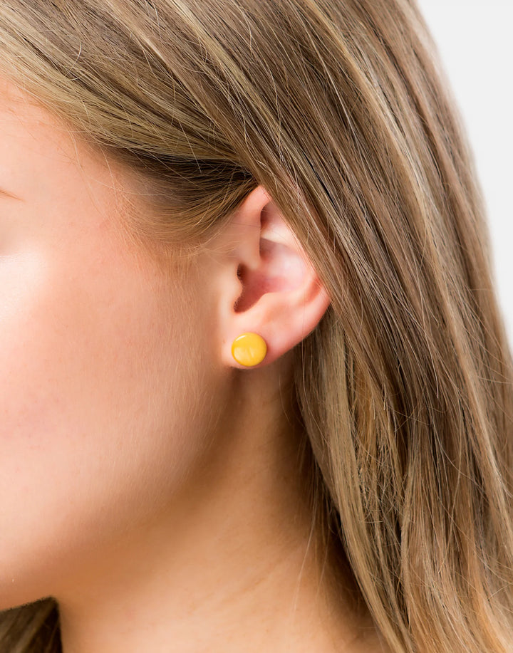 Confetti Tagua Stud Earrings Yellow