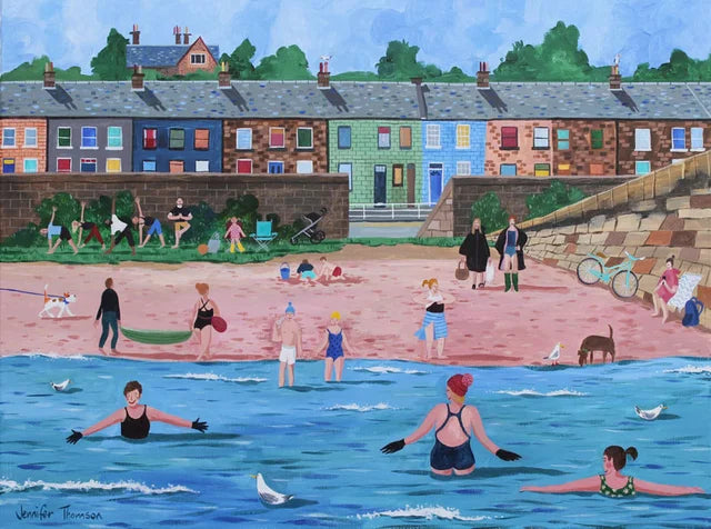 Wild Swimmers at Wardie Bay - Card - Blank Edinburgh Card