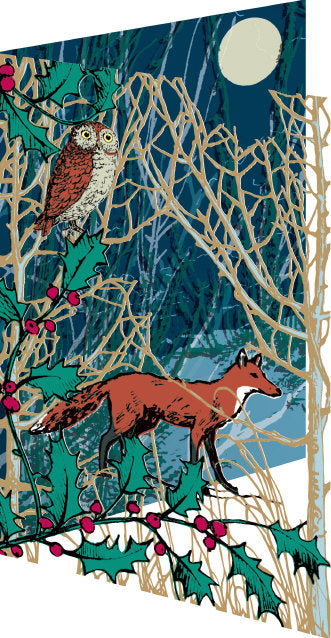 Winters Tale Fox Lasercut Card Christmas