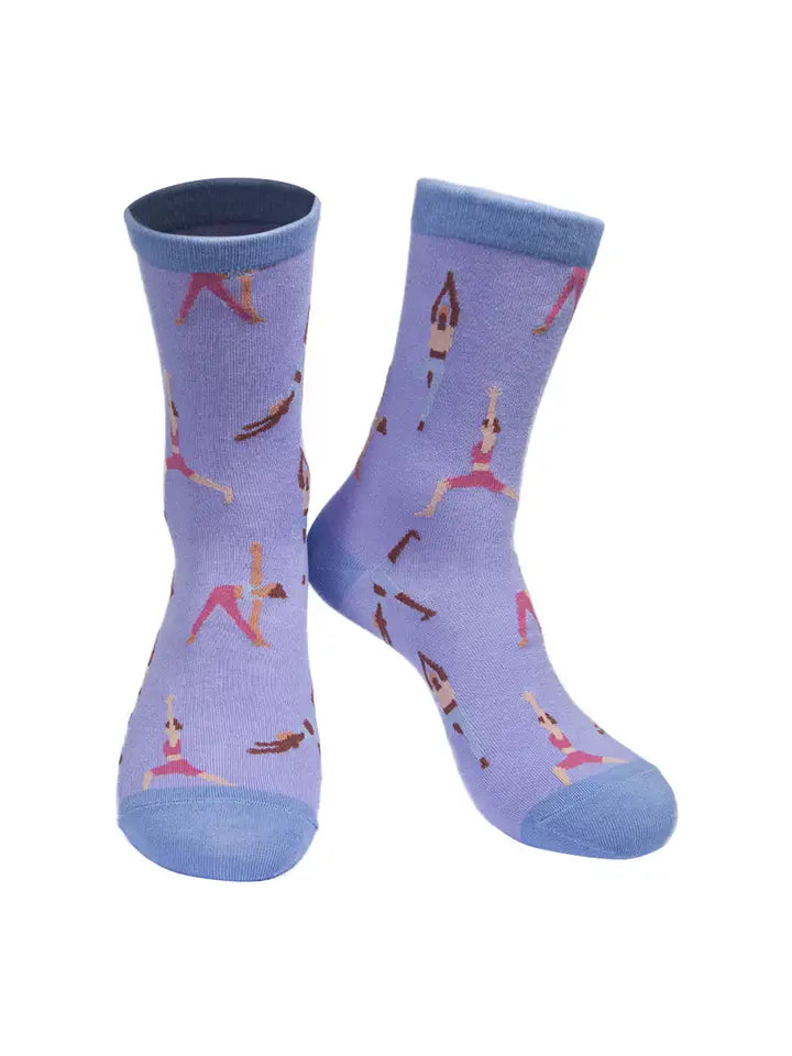 Womens Lilac Yoga Bamboo Mix Socks