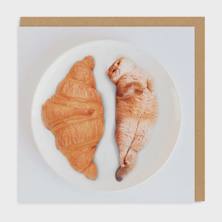 Cat Croissants Square Greeting Card