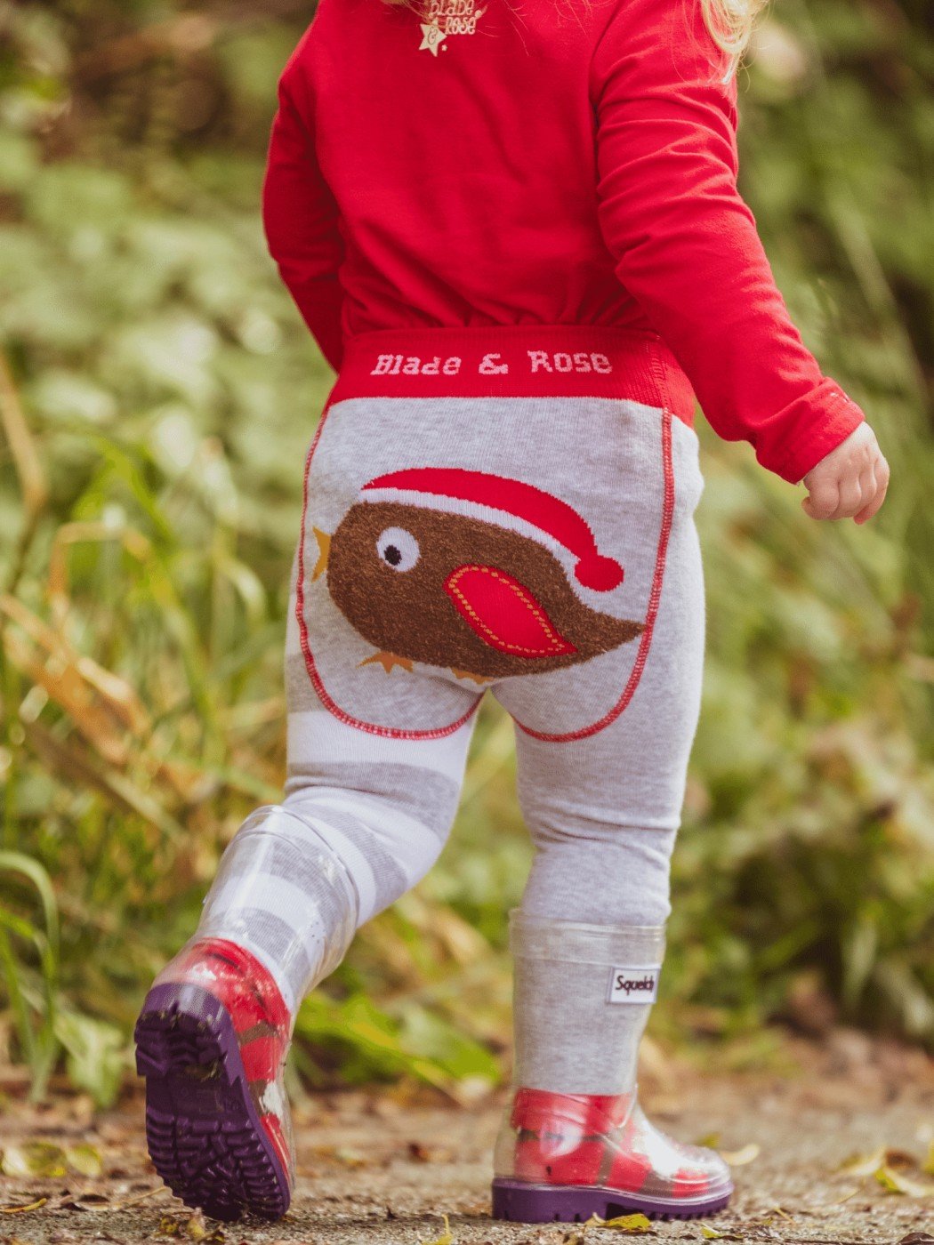 Blade Rose Christmas Robin Baby Leggings Rua