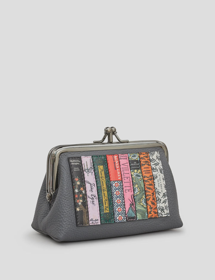 Bronte Grey Bookworm Triple Frame Purse