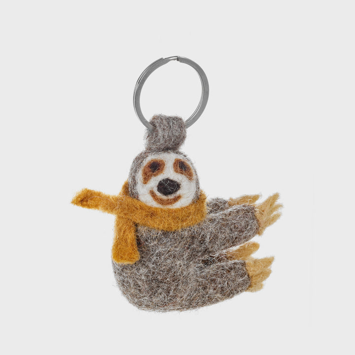 Handmade Felt Sloth Keyring Accessory