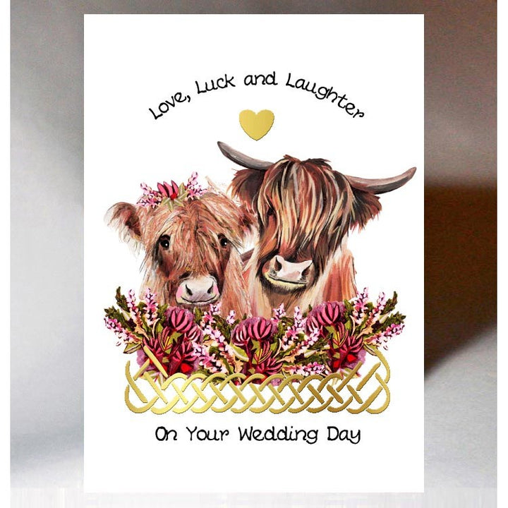 Scottish Wedding Love Luck Coos Card