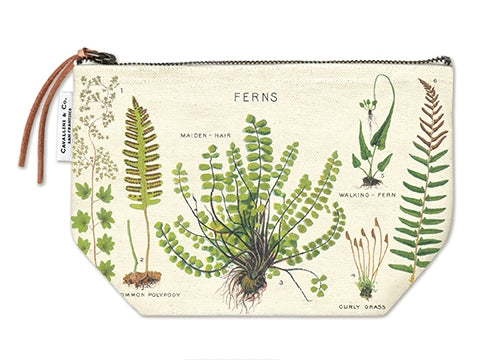 Ferns Botanical Print Zip Pouch