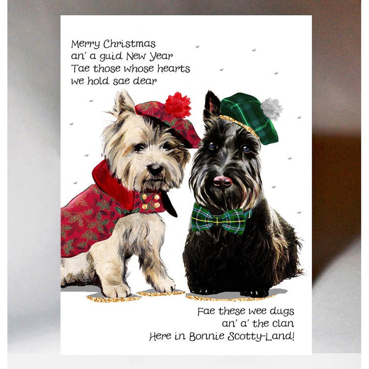 Merry Christmas Scottyland Scottish Dugs Christmas Card