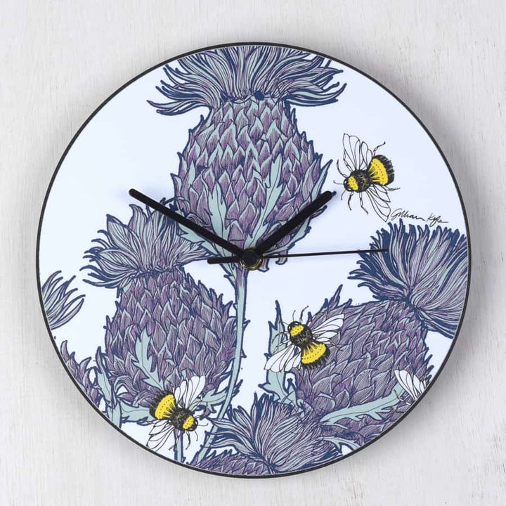 Jaggy Scottish Thistles Wall Clock