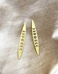 Brass Moon Phase Earrings