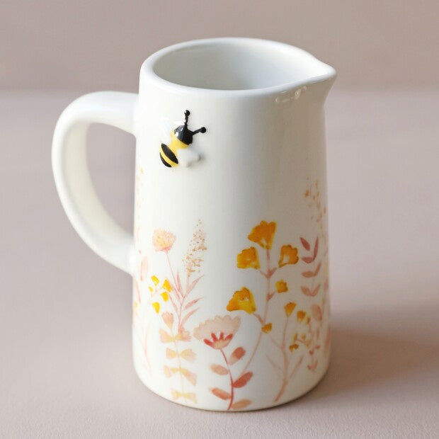 Dusky Pink Bee Ceramic Jug